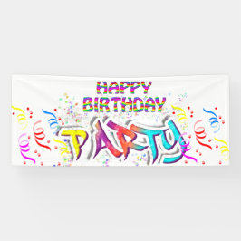 Lona Colorida fiesta de cumpleaños Personalizado