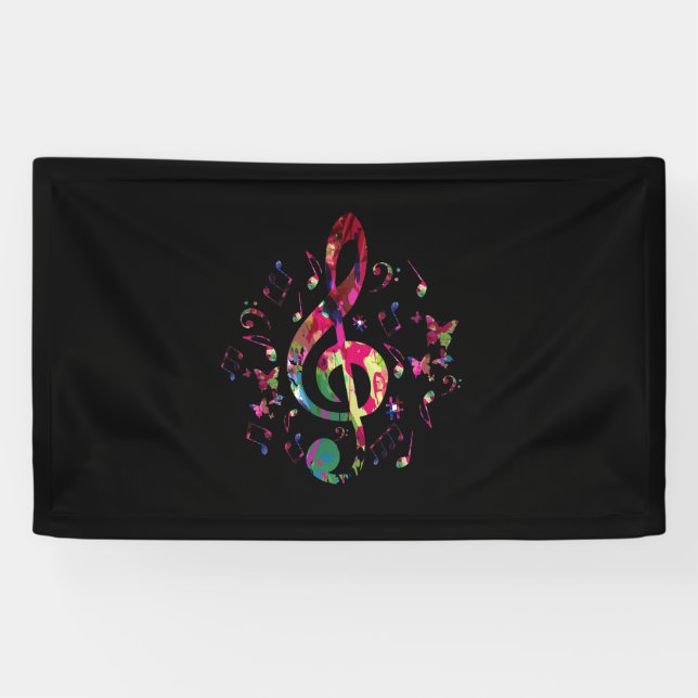 Lona Colorida música Treble Clef (Horizontal)