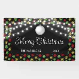 Lona Coloridas cadenas de copos de nieve iluminan a Nav