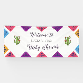 Lona Colorido Festividad Cactus Mexicano Baby Shower