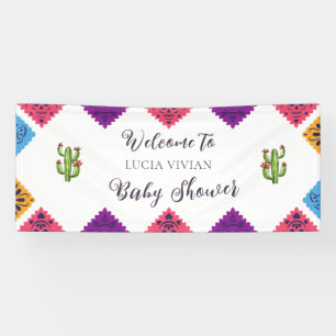 Lona Colorido Festividad Cactus Mexicano Baby Shower