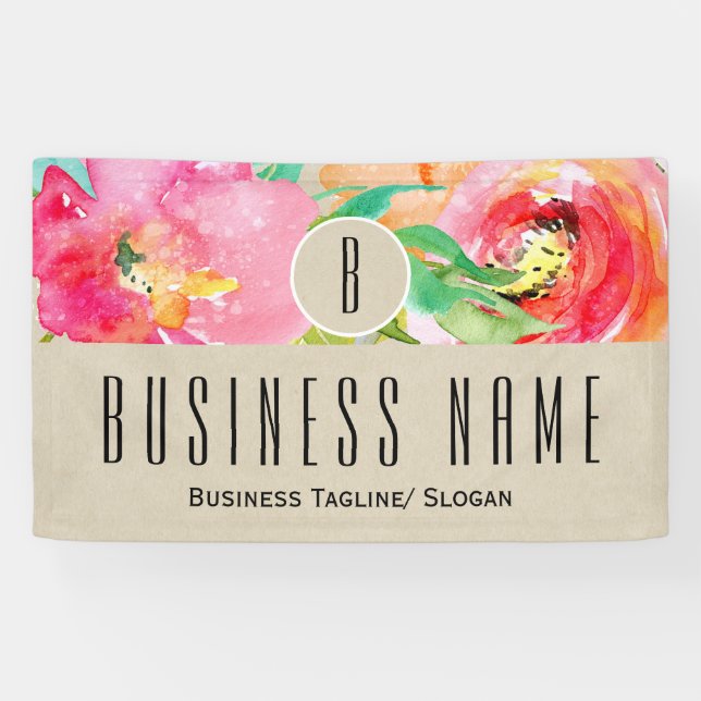 Lona Colorido Kraft Botánico Rústico Floral Moderno (Horizontal)