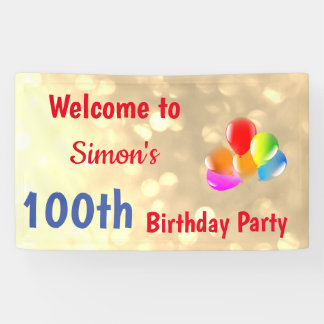 Lona Colorido y personalizado cumpleaños número 100