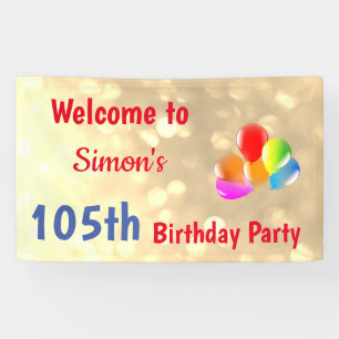 Lona Colorido y personalizado cumpleaños número 105