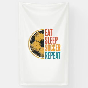 Lona Come Fútbol Duerme Repite Camiseta Vintage Fútbol