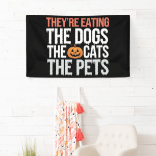 Lona Comen Los Perros Los Gatos Los Mascotas Halloween