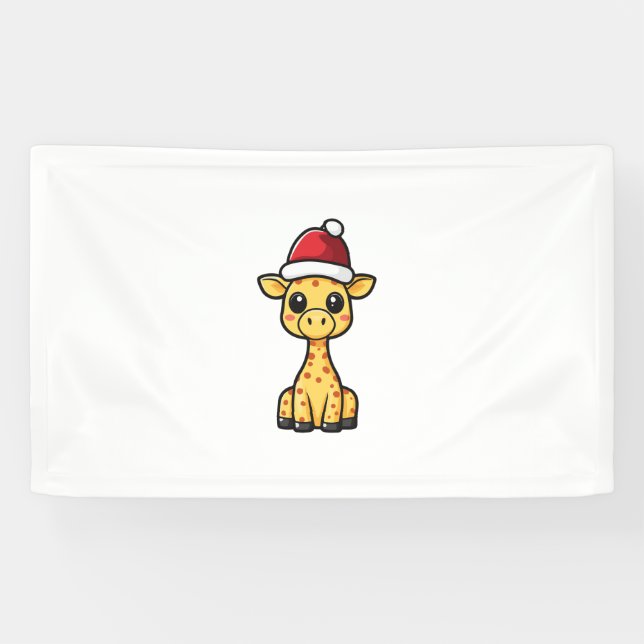 Lona Cómic de Cute Navidades Giraffe (Horizontal)