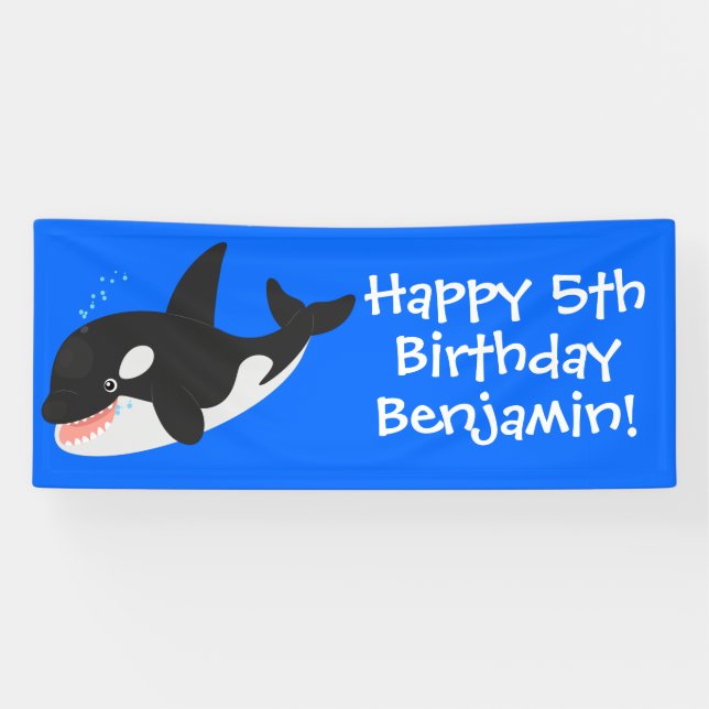 Lona Cómico asesino ballena orca personalizado lindo il (Horizontal)