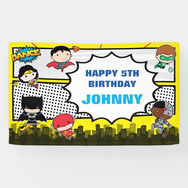 Lona Comics de DC | Liga de la Justicia - Cumpleaños de (Horizontal)