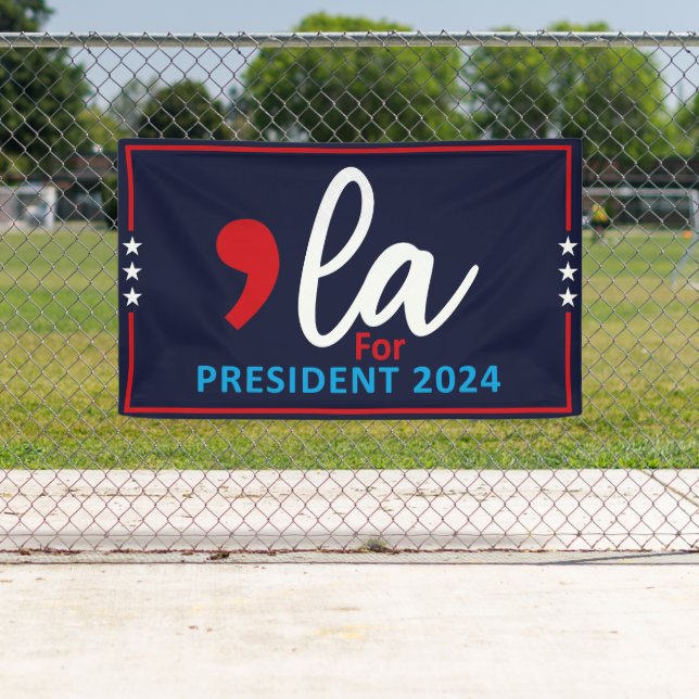 Lona Comma La Kamala Harris 2024 - Por el presidente (In situ)