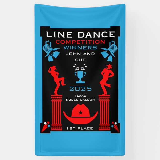 Lona Competencia Americana de Baile de Línea (Vertical)