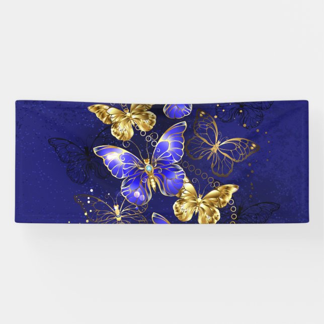 Lona Composición con mariposas de zafiro (Horizontal)