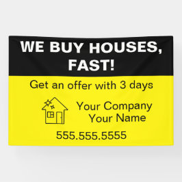 Lona Compramos casas, plantilla de propiedades inmobili