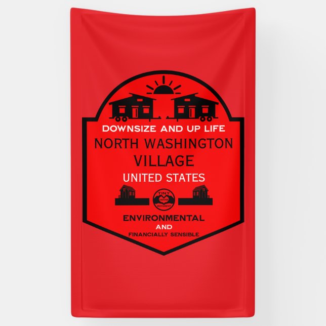 Lona Comunidades de casas pequeñas editables (Vertical)