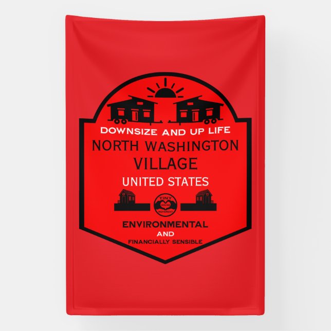 Lona Comunidades de casas pequeñas editables (Vertical)