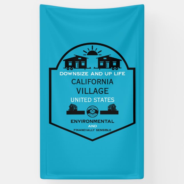 Lona Comunidades de casas pequeñas editables (Vertical)