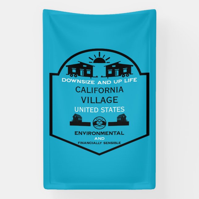 Lona Comunidades de casas pequeñas editables (Vertical)