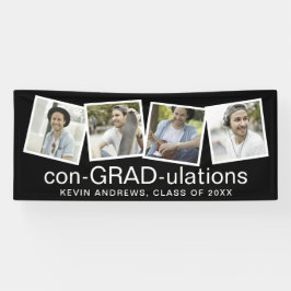 Lona con-GRAD-ulations 4 Graduado de Collage de fotos