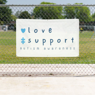 Lona conciencia de autismo apoyo amor Banner Rótulo al
