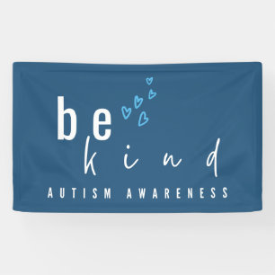 Lona conciencia del autismo sé amable corazones azules