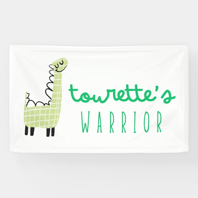 Lona conciencia guerrera de tourette lindo Rótulo de pa (Horizontal)