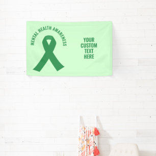 Lona Concienciación sobre la salud mental Cinta verde