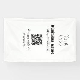 Lona Conectar con el logotipo de negocios QR nombre de