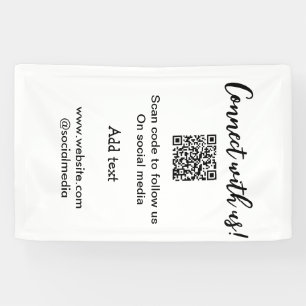 Lona Conéctese con nosotros escanee código QR agregue s