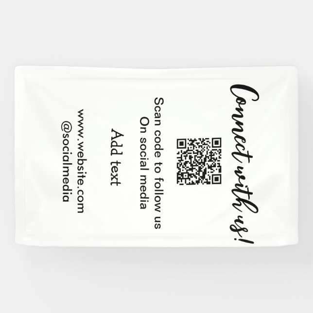 Lona Conéctese con nosotros escanee código QR agregue s (Horizontal)