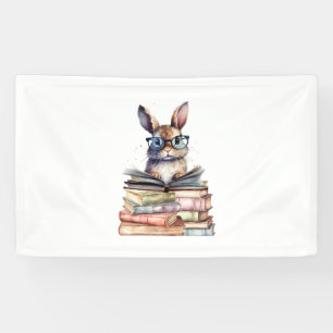 Lona Conejito de lecturas con lentes Libros De Librería