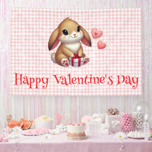 Lona Conejito lindo del día de San Valentín 