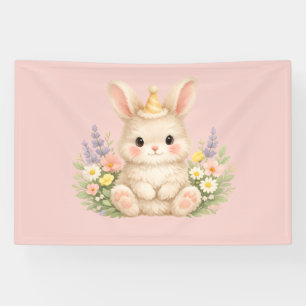 Lona Conejo Adorable con Flores Silvestres para un Toqu