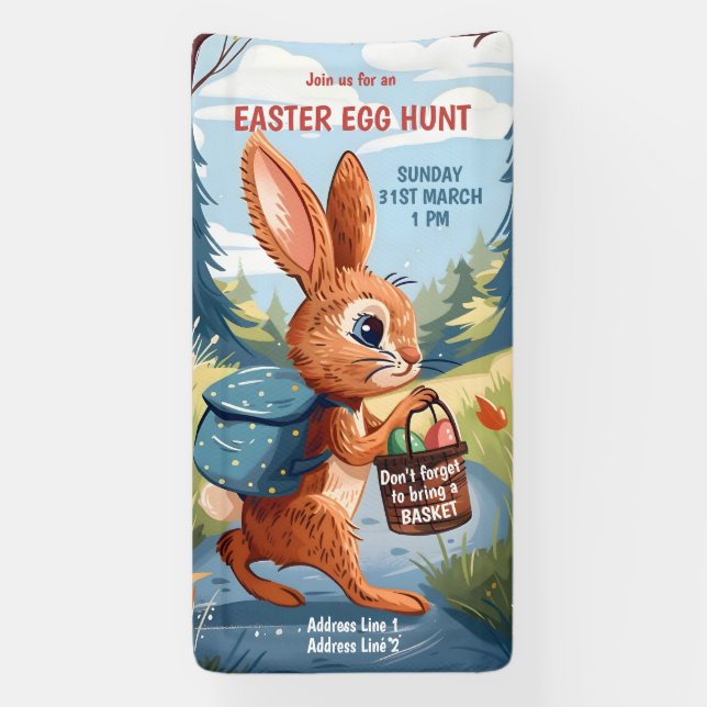 Lona Conejo de conejo de pascua - Caza de huevos de pas (Vertical)