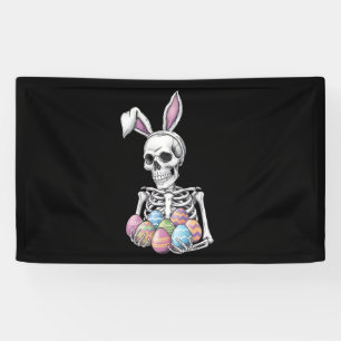 Lona Conejo Esqueleto Sosteniendo Huevos de Pascua Cone