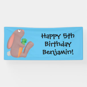 Lona Conejo lindo con personalizado de zanahoria sentad