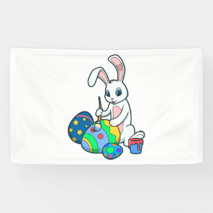 Lona Conejo Lindo Pintando Huevos de Pascua Conejo de P