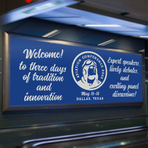 Lona Conferencia de aviación de estilo vintage