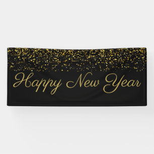 Lona Confetti de oro feliz año nuevo