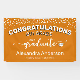 Lona Confetti Felicitaciones Naranja de Grado 8