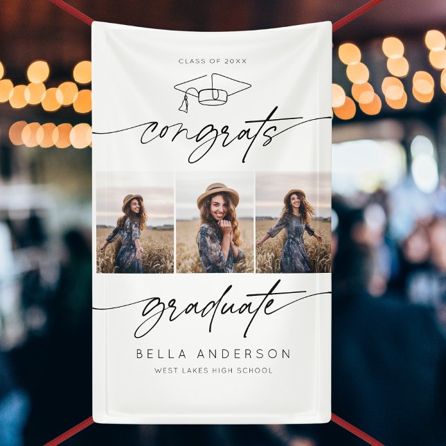 Lona Congratos modernos guión de graduación 3 Foto (Subido por el creador)
