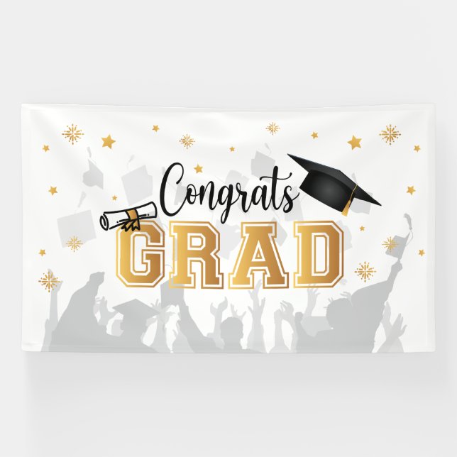 Lona Congrats GRAD banner backdrop graduation (Horizontal)