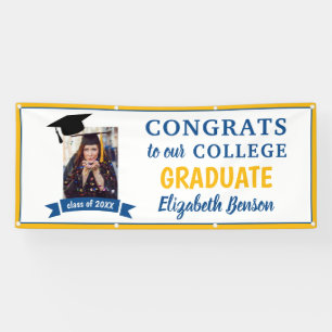 Lona Congrats Graduate Custom Banner Blue Yellow