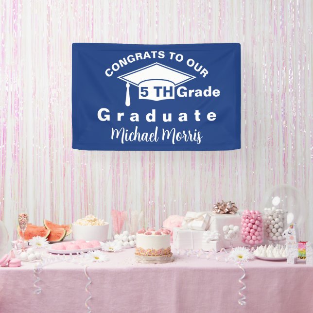 Lona Congratulations 5th Grade Graduation Blue (Fiesta)