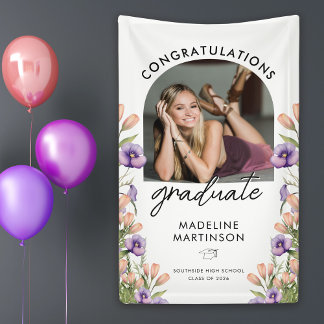 Lona Congratulations Graduate Wildflowers Arch Photo