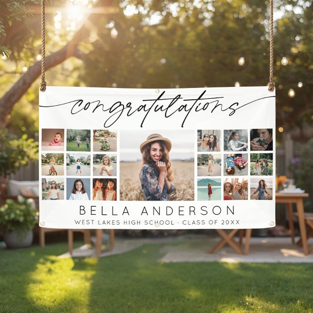Lona Congratulations Graduation Script Photo Collage (Subido por el creador)