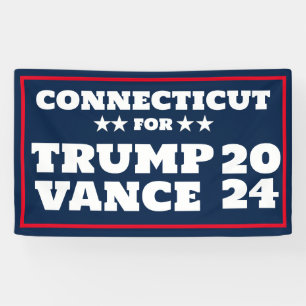 Lona Connecticut por el cartel de Trump Vance 2024