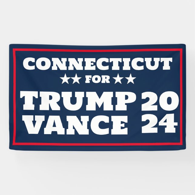 Lona Connecticut por el cartel de Trump Vance 2024 (Horizontal)