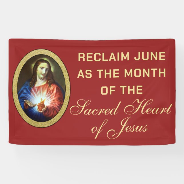 Lona Consecración Sagrado Corazón de Jesús Religioso (Horizontal)