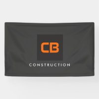 Construcción de monograma negro/Naranja, contratis