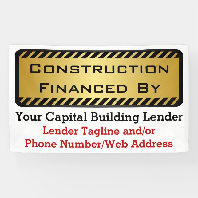 Lona Construcción Financiada Por El Rótulo De Trabajo D (Horizontal)